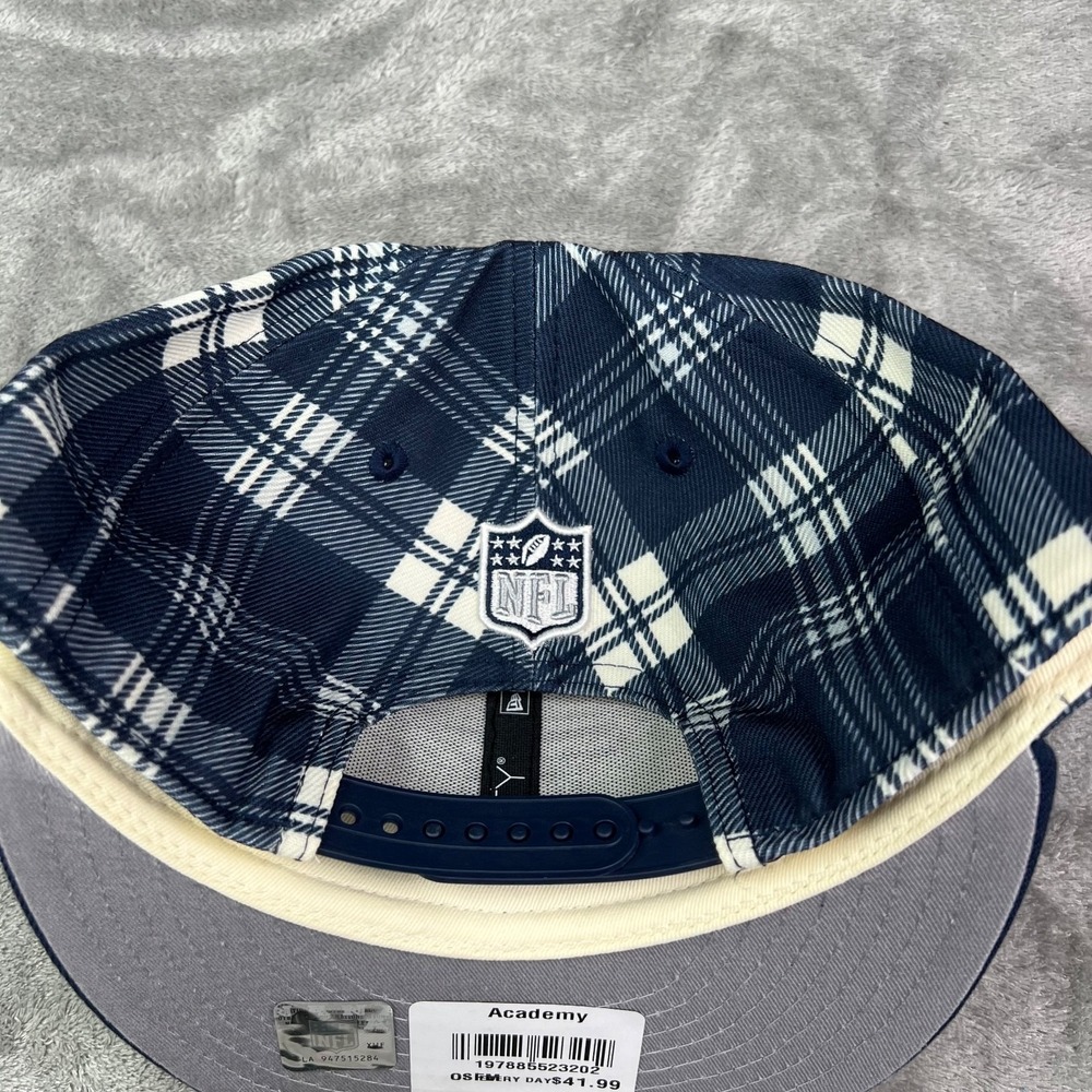 New Era Dallas Cowboys NFL Blue Plaid Statement 9Fifty Snapback Adjustable Hat - Picture 4 of 7